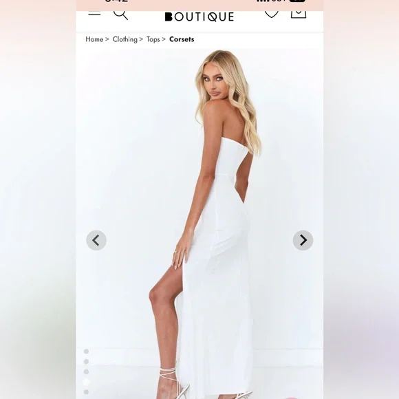 Kahea White Corset Formal Dress - Picture 3 of 5